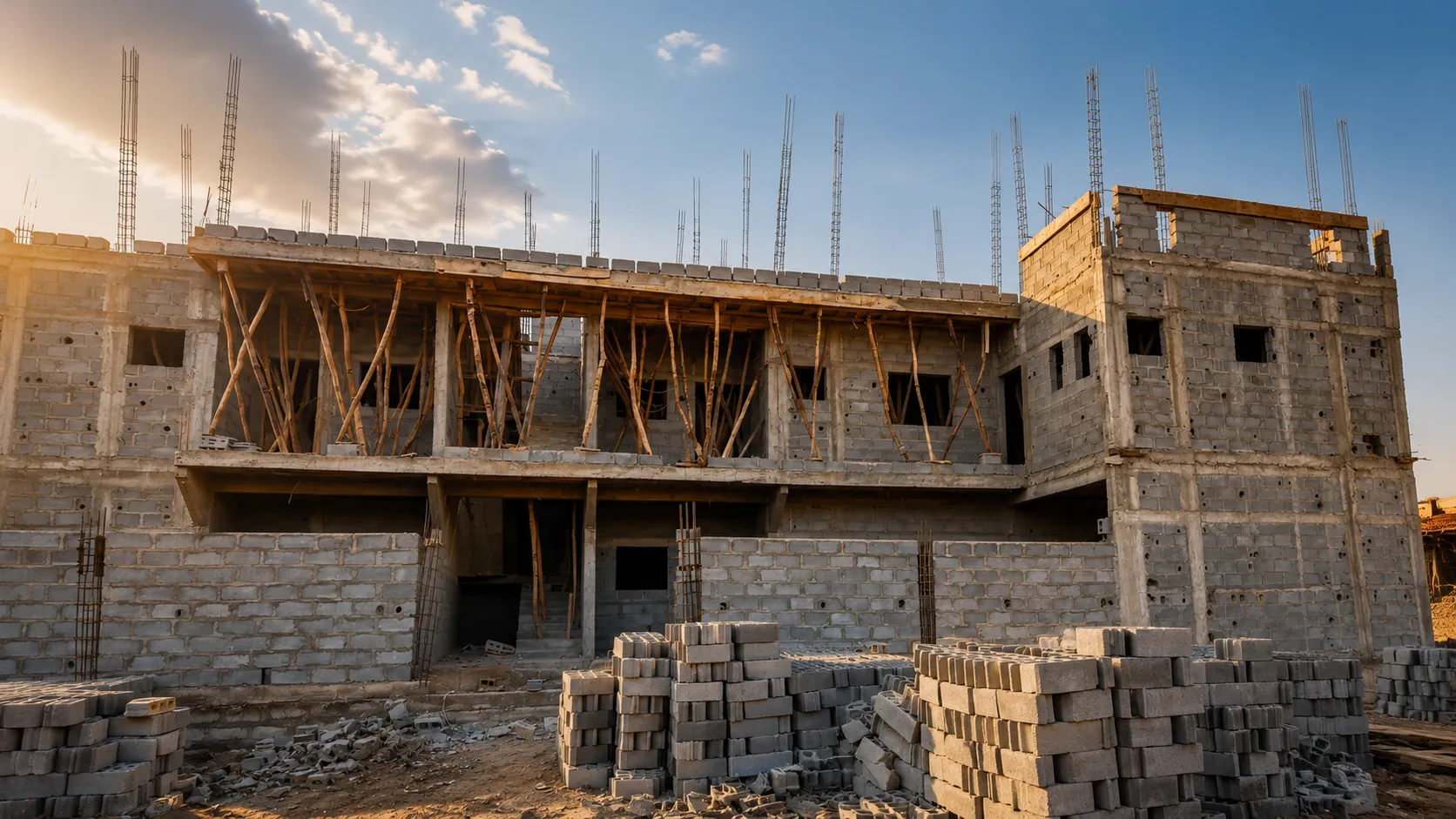 Chantier de construction H2 Design en cours